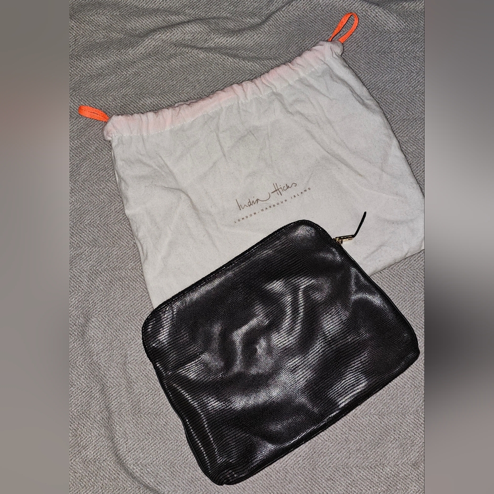 India Hicks Black Textured Leather Portfolio - Picture 2 of 13